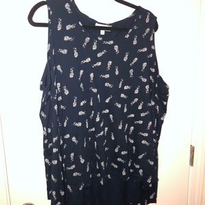 Plus size pineapple tank top